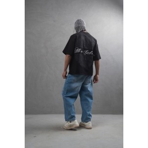 Life Style Butiken Ανδρική κοντομάνικη μπλούζα oversized LS110010 Black