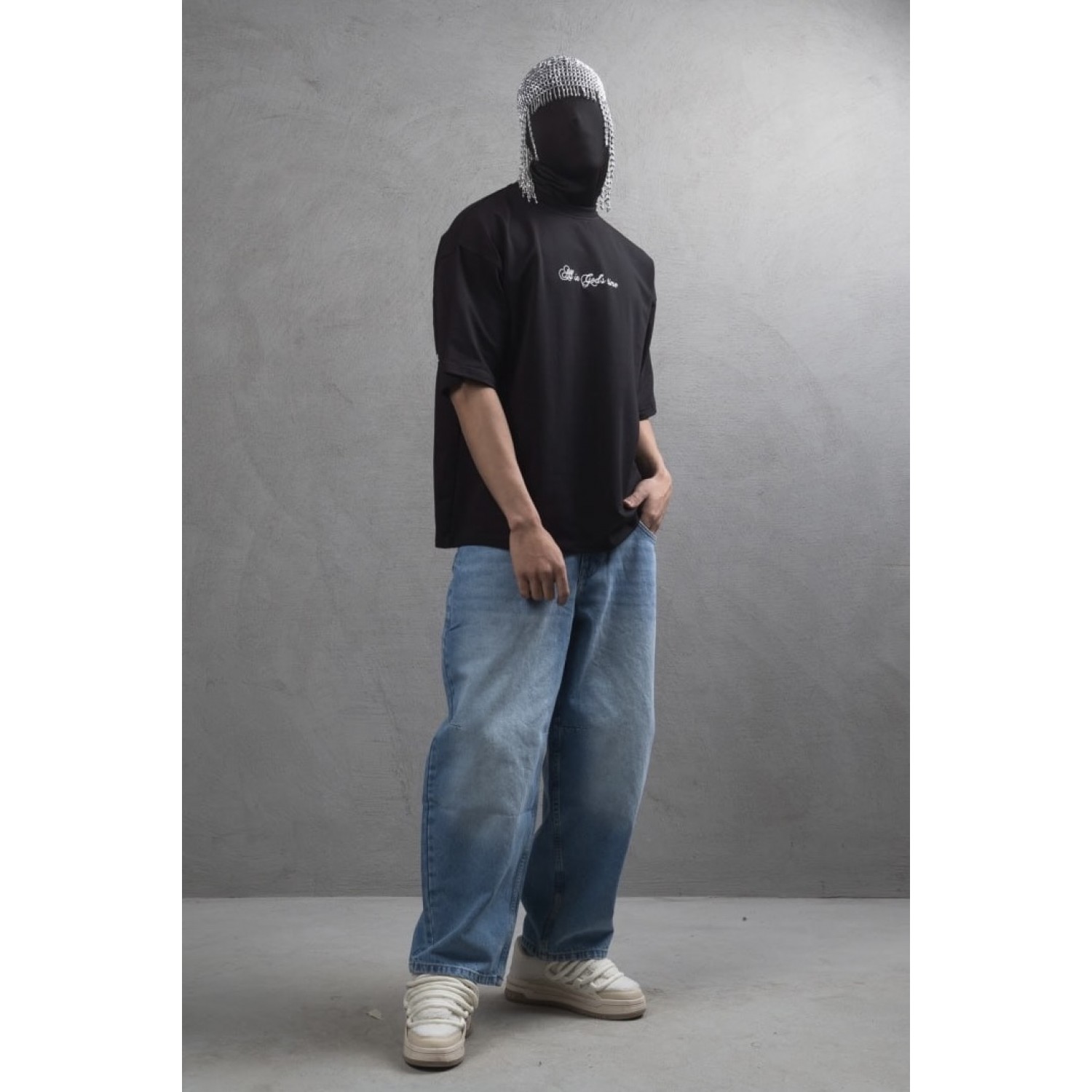 Life Style Butiken Ανδρική κοντομάνικη μπλούζα oversized LS110010 Black