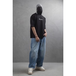 Life Style Butiken Ανδρική κοντομάνικη μπλούζα oversized LS110010 Black