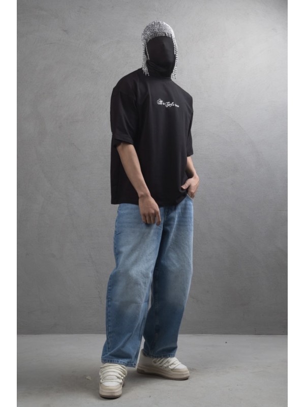 Life Style Butiken Ανδρική κοντομάνικη μπλούζα oversized LS110010 Black