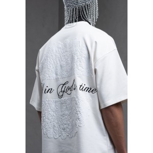 Life Style Butiken Ανδρική κοντομάνικη μπλούζα oversized LS110010 Εκρού