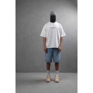 Life Style Butiken Ανδρική κοντομάνικη μπλούζα oversized LS110010 Εκρού