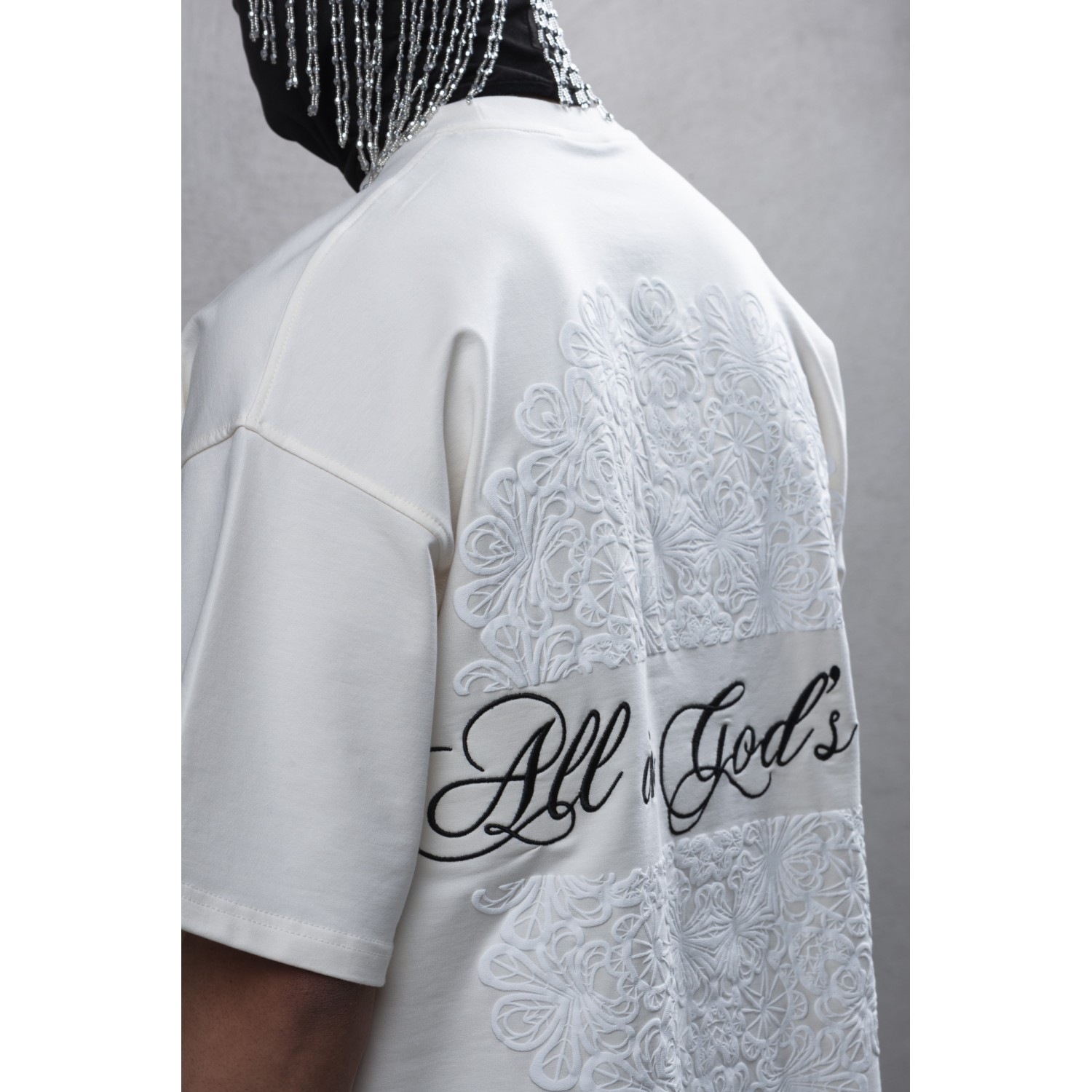 Life Style Butiken Ανδρική κοντομάνικη μπλούζα oversized LS110010 Εκρού