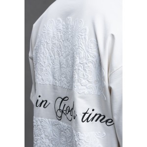 Life Style Butiken Ανδρική κοντομάνικη μπλούζα oversized LS110010 Εκρού