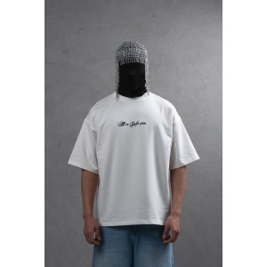 Life Style Butiken Ανδρική κοντομάνικη μπλούζα oversized LS110010 Εκρού