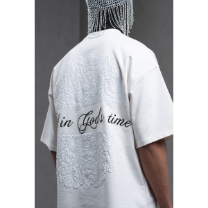 Life Style Butiken Ανδρική κοντομάνικη μπλούζα oversized LS110010 Εκρού