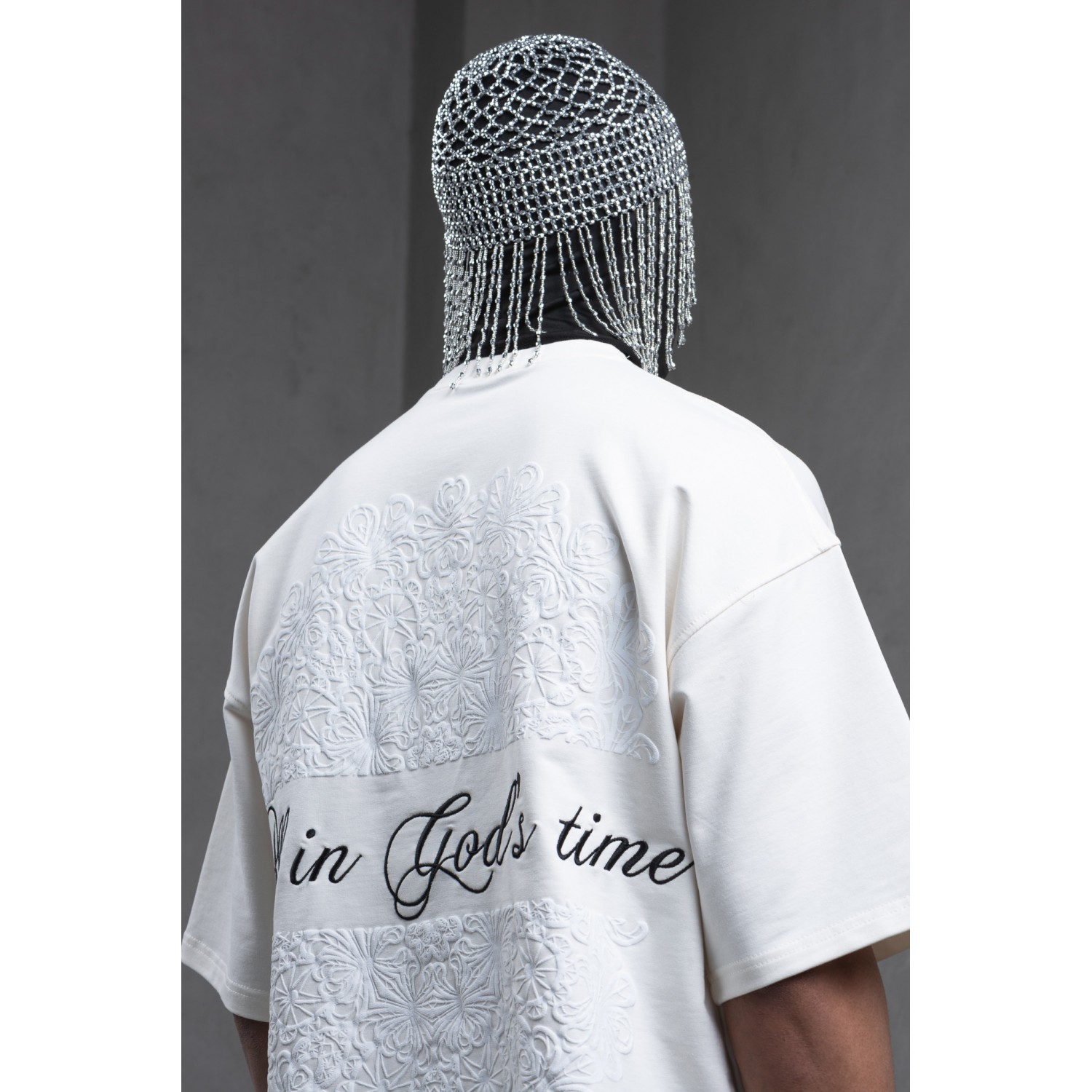 Life Style Butiken Ανδρική κοντομάνικη μπλούζα oversized LS110010 Εκρού