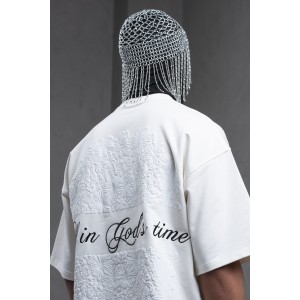 Life Style Butiken Ανδρική κοντομάνικη μπλούζα oversized LS110010 Εκρού