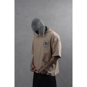 Life Style Butiken Ανδρική κοντομάνικη μπλούζα oversized LS110025 Ταμπά