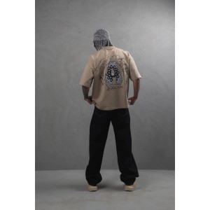 Life Style Butiken Ανδρική κοντομάνικη μπλούζα oversized LS110025 Ταμπά