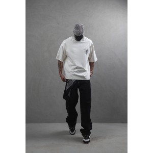 Life Style Butiken Ανδρική κοντομάνικη μπλούζα oversized LS110025 Εκρού