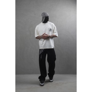 Life Style Butiken Ανδρική κοντομάνικη μπλούζα oversized LS110025 Εκρού