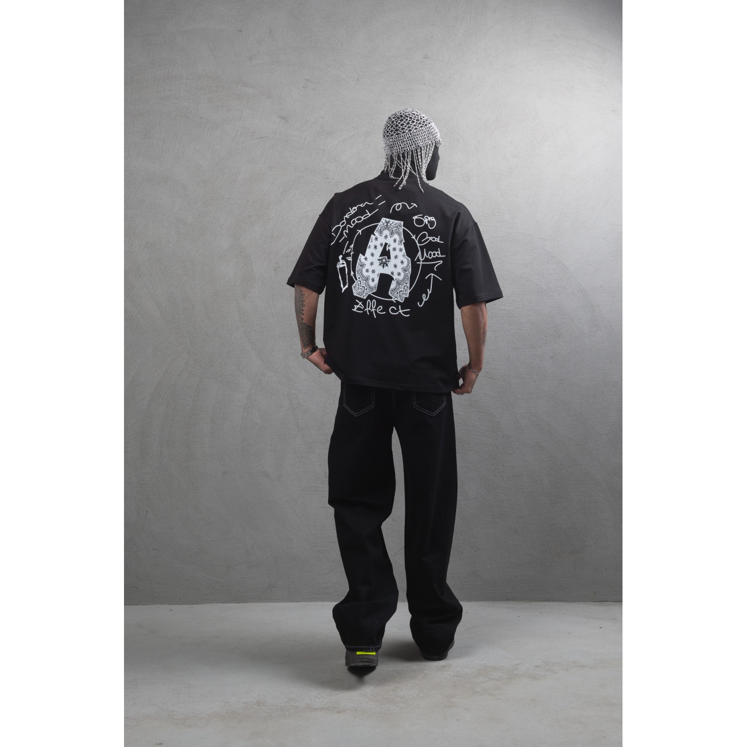 Life Style Butiken Ανδρική κοντομάνικη μπλούζα oversized LS110025 Black