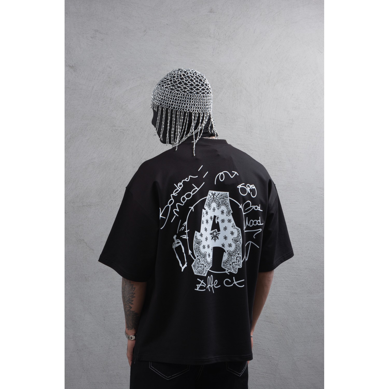 Life Style Butiken Ανδρική κοντομάνικη μπλούζα oversized LS110025 Black