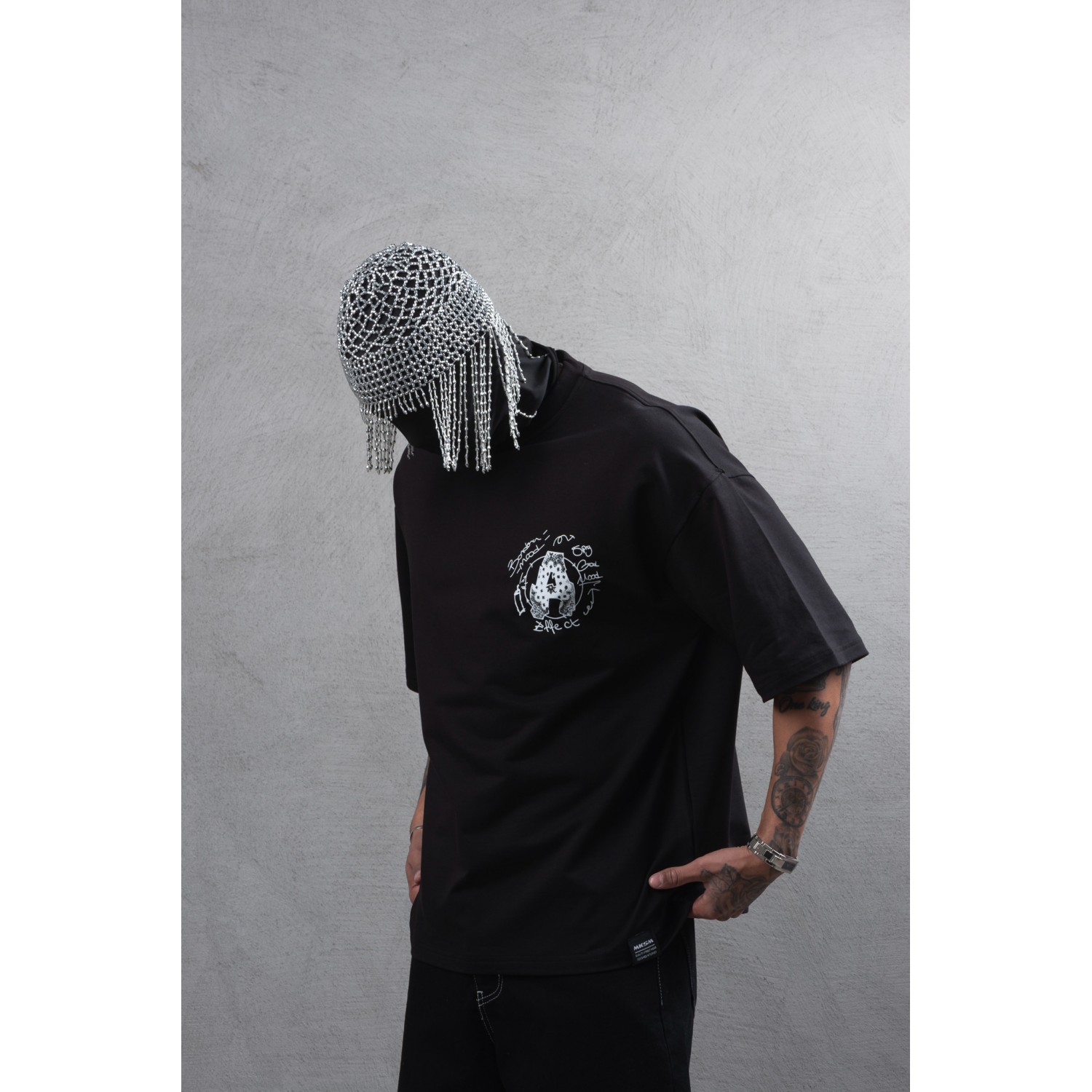 Life Style Butiken Ανδρική κοντομάνικη μπλούζα oversized LS110025 Black