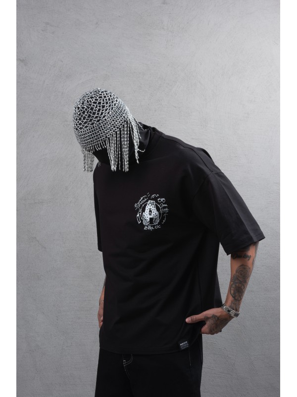 Life Style Butiken Ανδρική κοντομάνικη μπλούζα oversized LS110025 Black