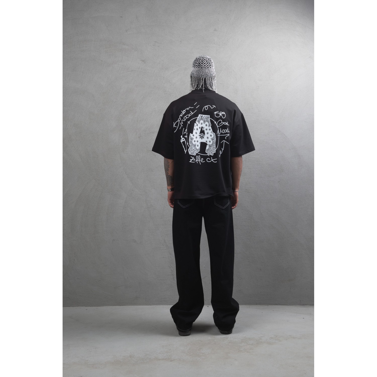 Life Style Butiken Ανδρική κοντομάνικη μπλούζα oversized LS110025 Black