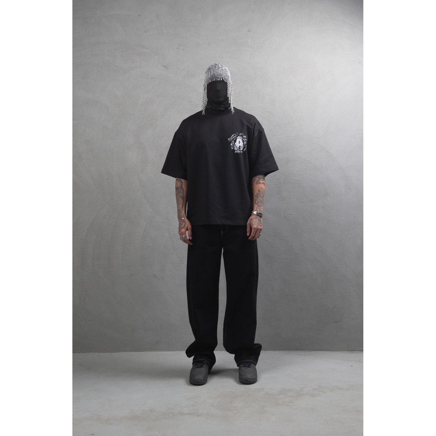 Life Style Butiken Ανδρική κοντομάνικη μπλούζα oversized LS110025 Black