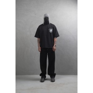 Life Style Butiken Ανδρική κοντομάνικη μπλούζα oversized LS110025 Black