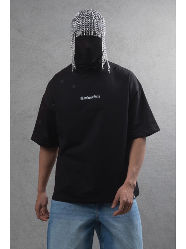 Life Style Butiken Ανδρική κοντομάνικη μπλούζα oversized LS110016 Black