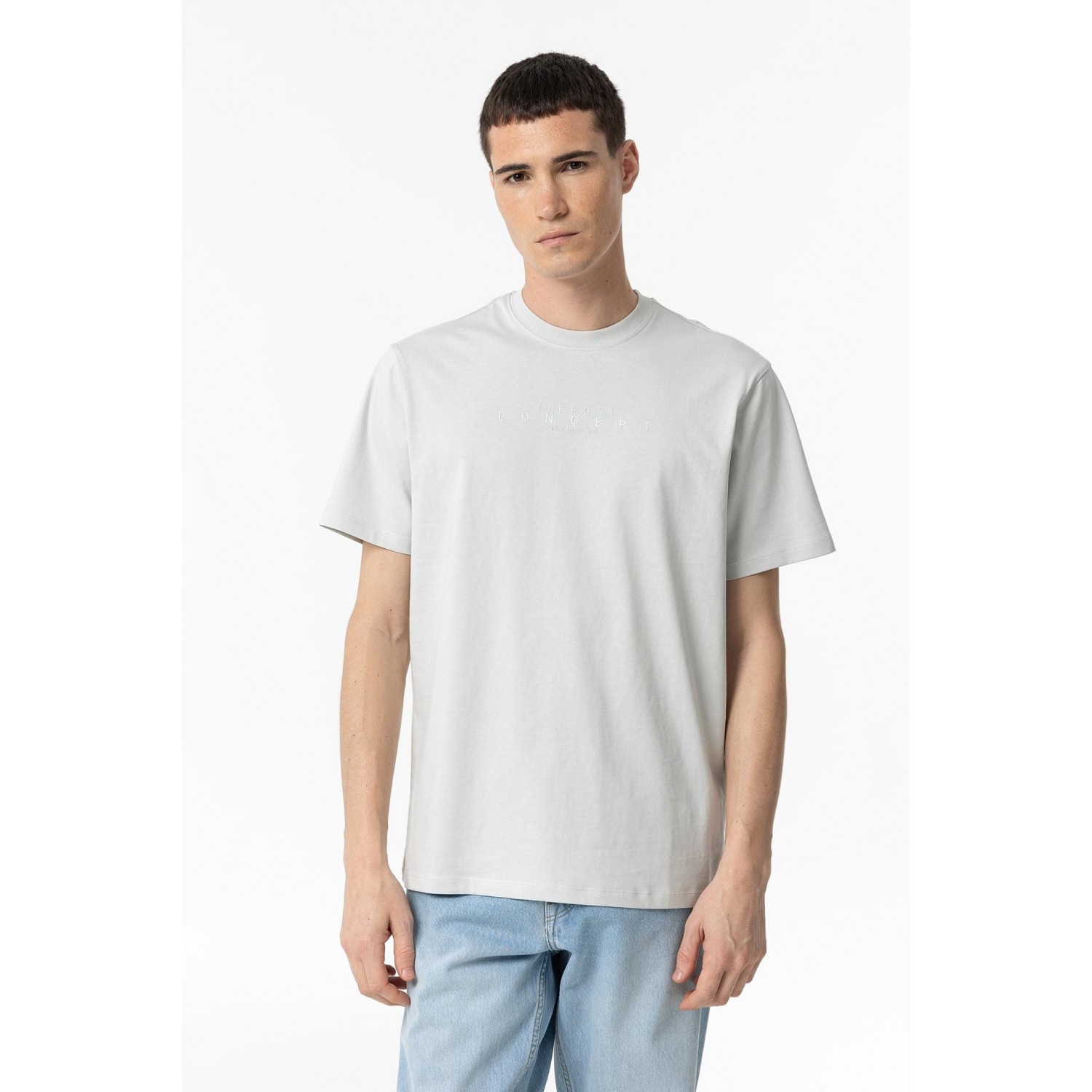 Life Style Butiken Ανδρική κοντομάνικη μπλούζα LS110059078_003 Γκρι