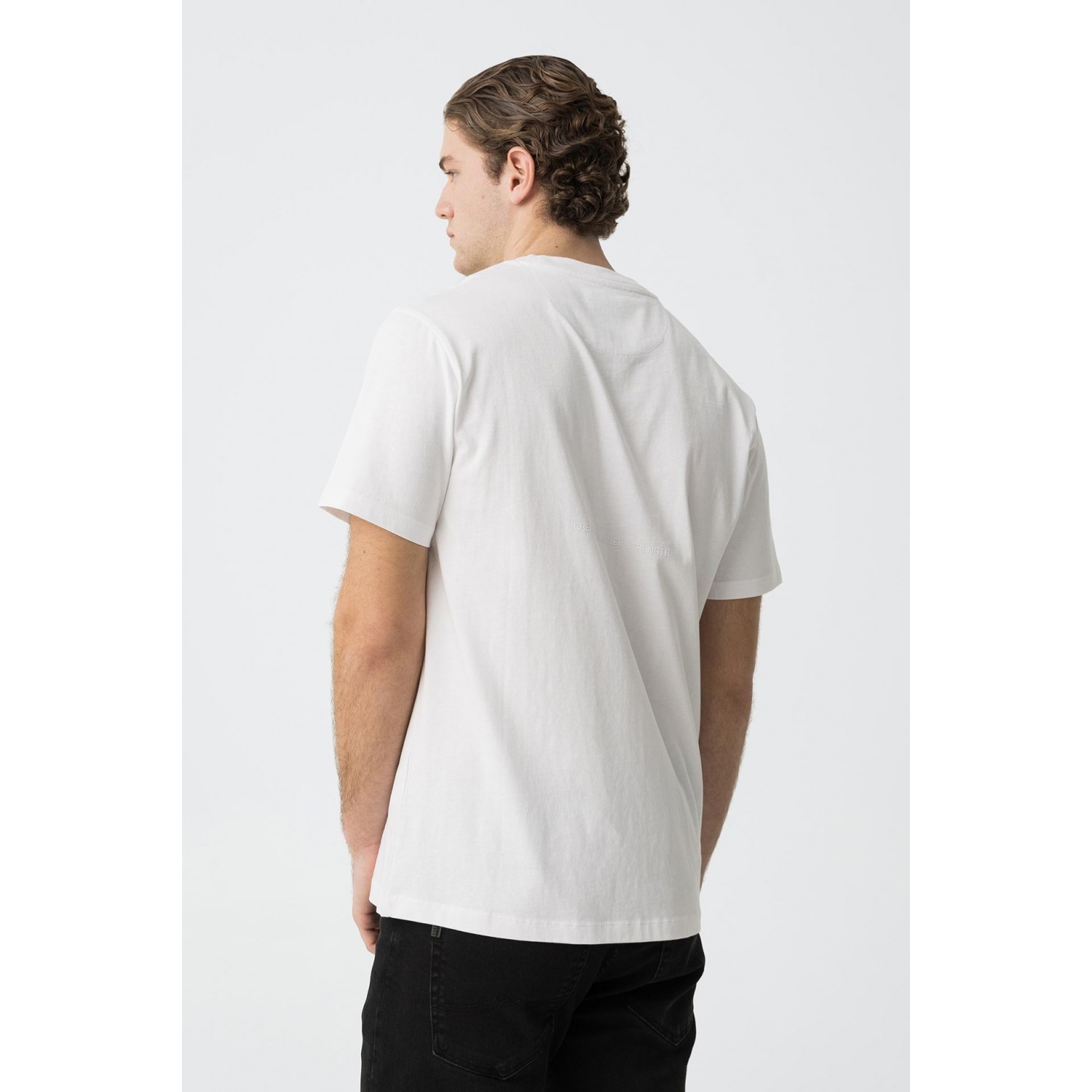 Life Style Butiken Ανδρική κοντομάνικη μπλούζα LS110059078_003 Λευκό