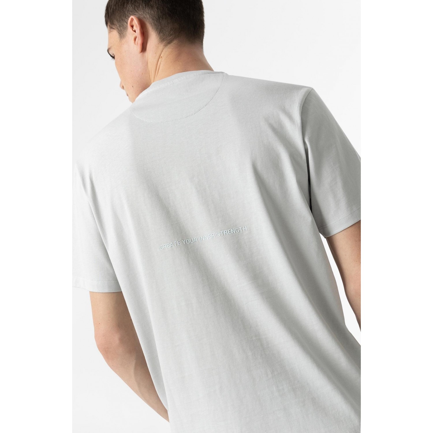 Life Style Butiken Ανδρική κοντομάνικη μπλούζα LS110059078_003 Γκρι