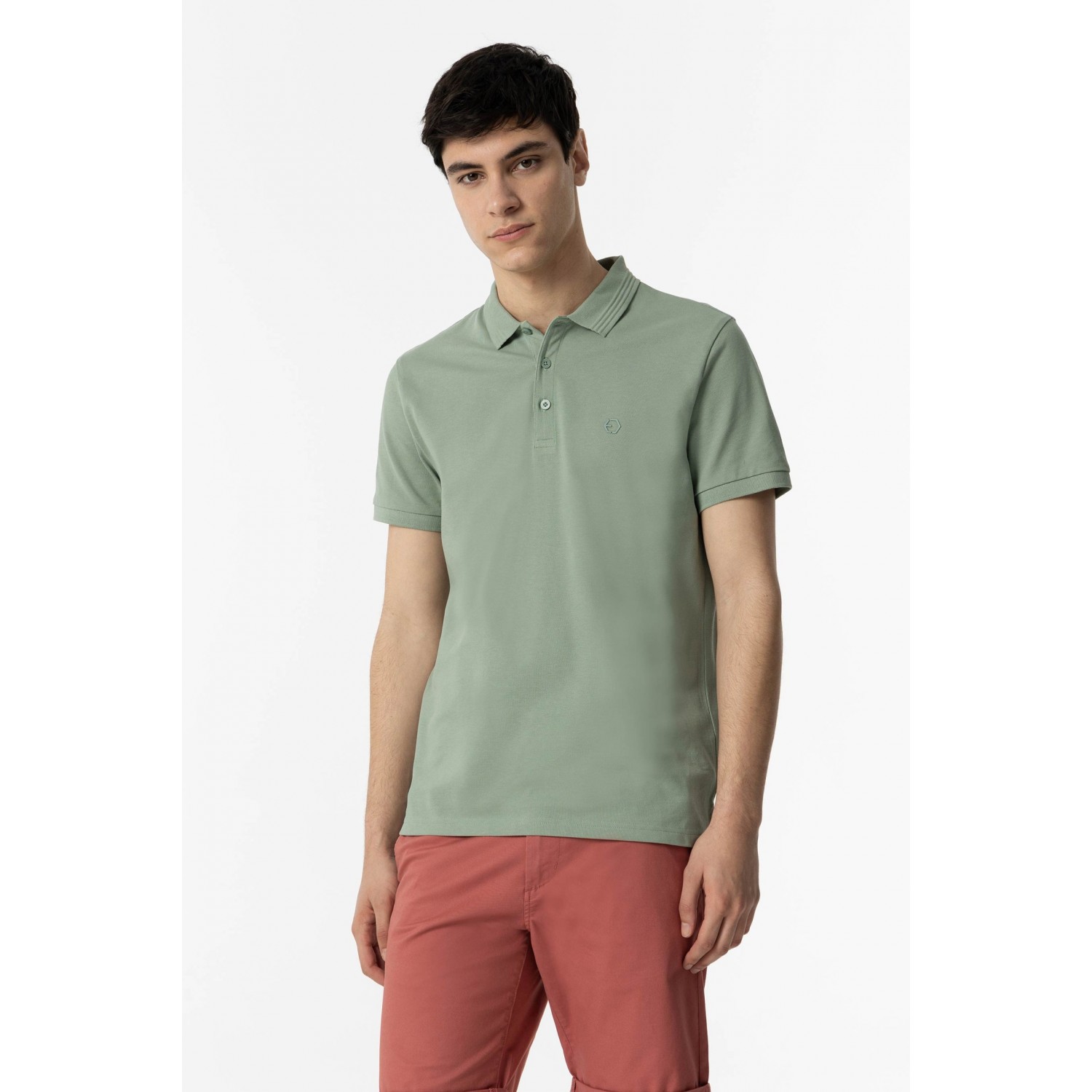 Life Style Butiken Ανδρική κοντομάνικη μπλούζα Polo LS110050806805 Μέντα