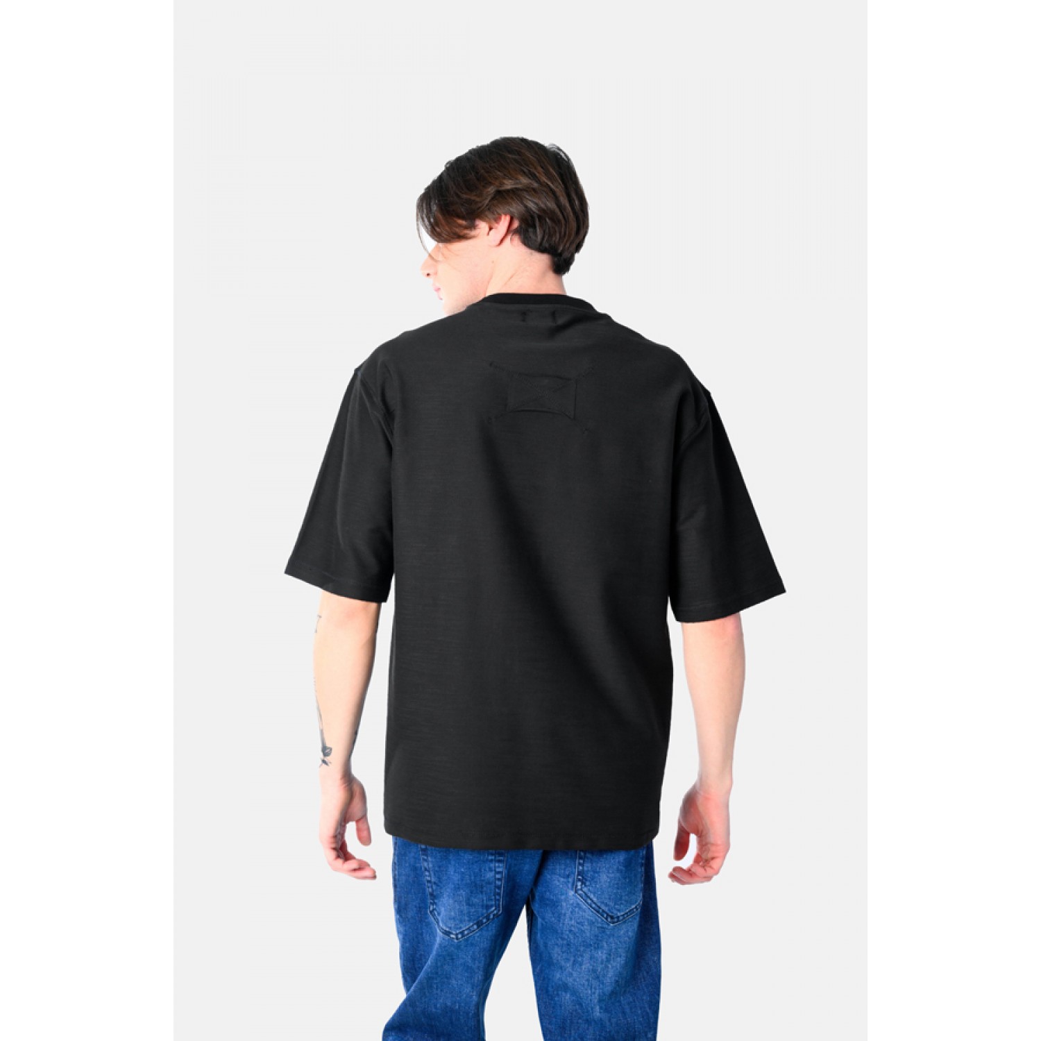 Life Style Butiken Ανδρική κοντομάνικη μπλούζα oversized LS12531071 Black