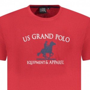 U.S Grand Polo equipment & apparel Ανδρική κοντομάνικη μπλούζα AU02645_RO8ROSSO Κόκκινο