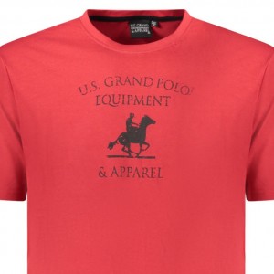 U.S Grand Polo equipment & apparel Ανδρική κοντομάνικη μπλούζα AU02649_RO8ROSSO Κόκκινο