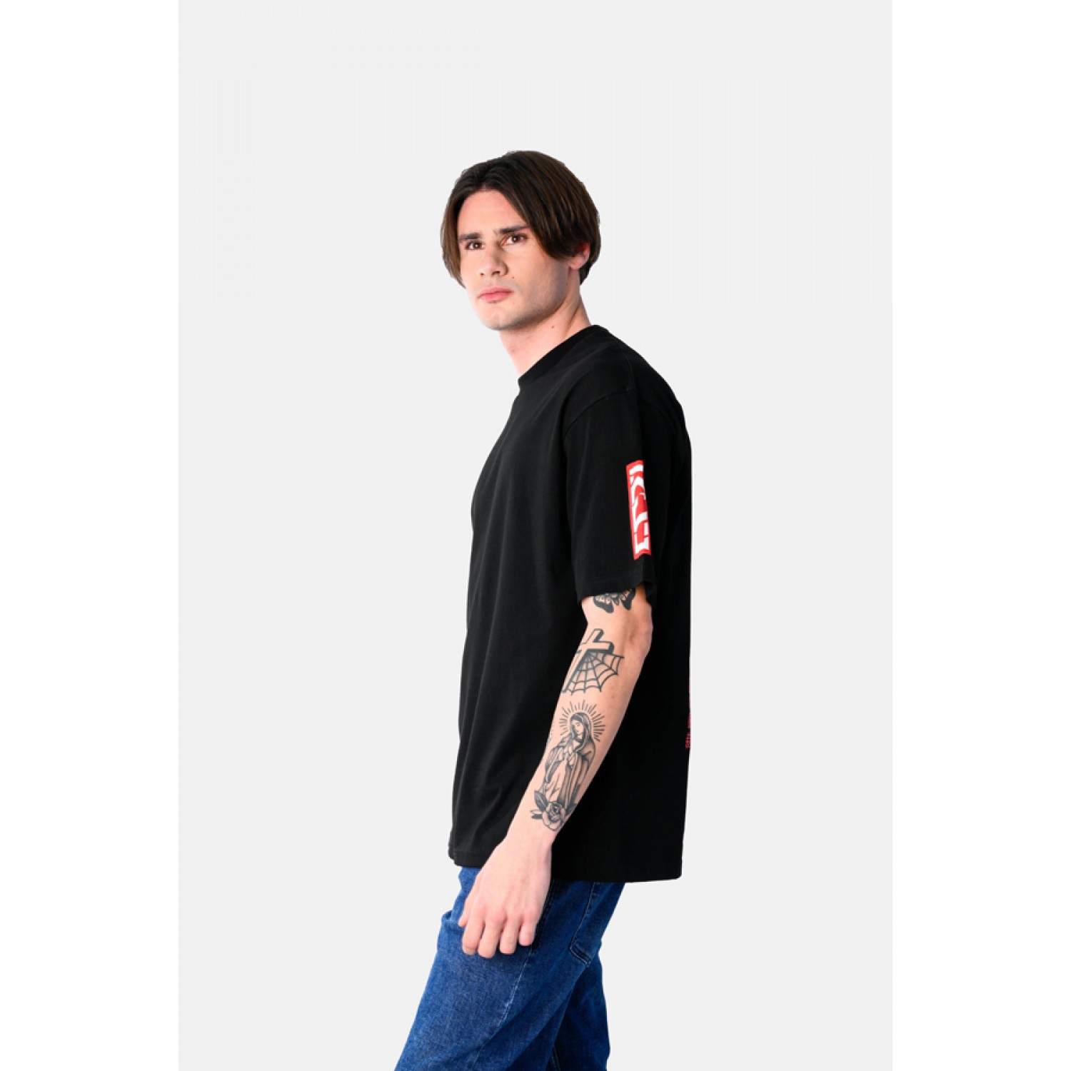 Life Style Butiken Ανδρική κοντομάνικη μπλούζα oversized LS12531075 Black