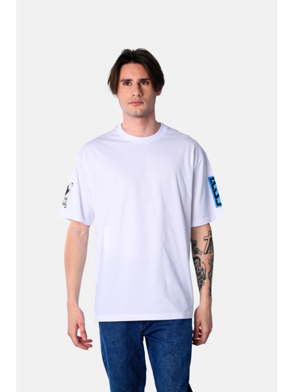 Life Style Butiken Ανδρική κοντομάνικη μπλούζα oversized LS12531075 Λευκό