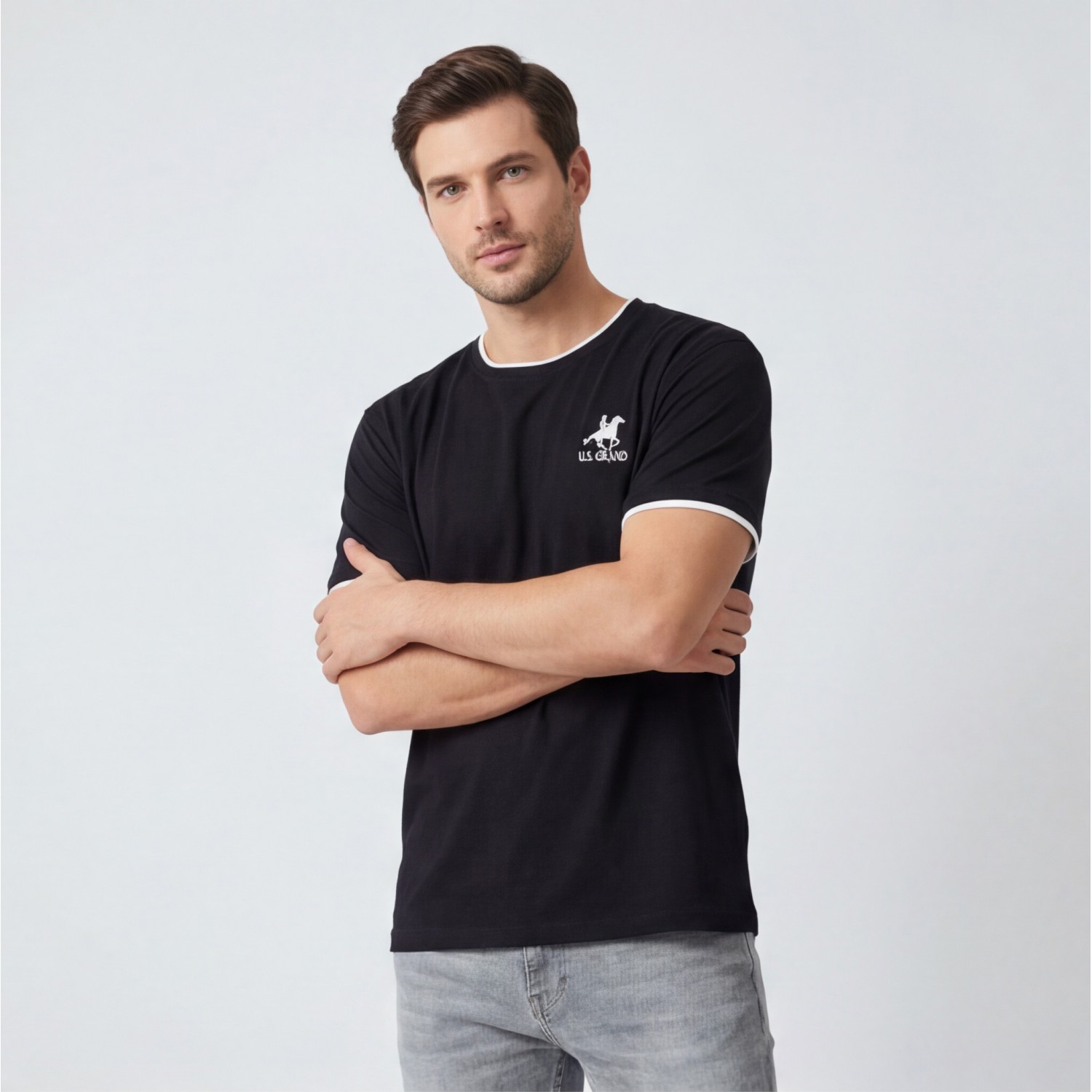 U.S Grand Polo equipment & apparel Ανδρική Κοντομάνικη Μπλούζα AU02644_NE23NERO
