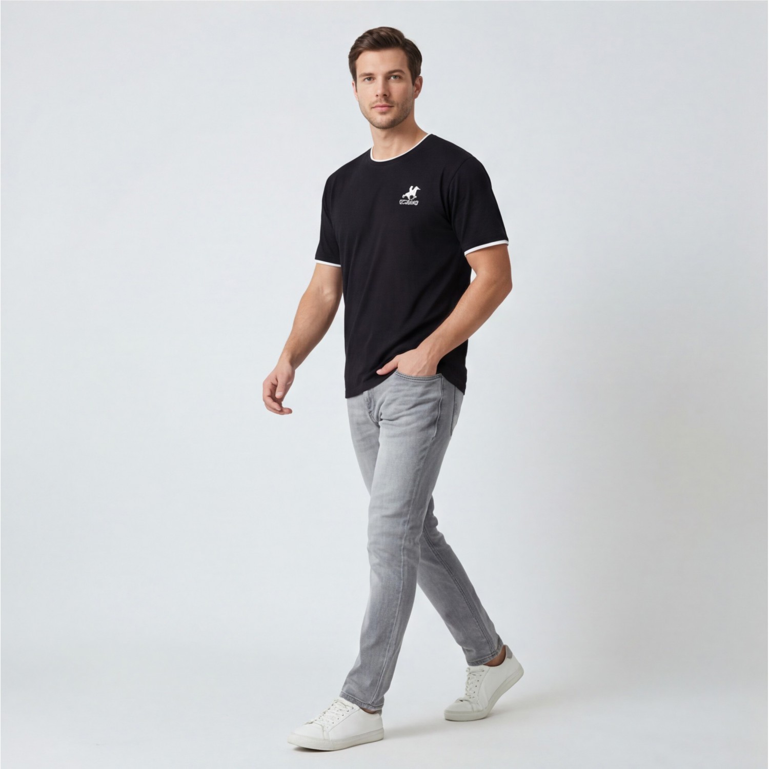 U.S Grand Polo equipment & apparel Ανδρική Κοντομάνικη Μπλούζα AU02644_NE23NERO