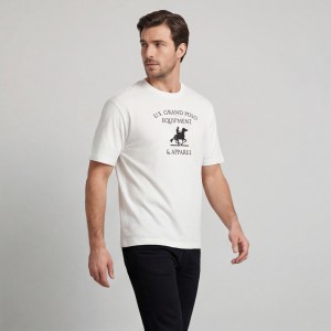 U.S Grand Polo equipment & apparel Ανδρική κοντομάνικη μπλούζα AU02649_BI6BIANC Λευκό