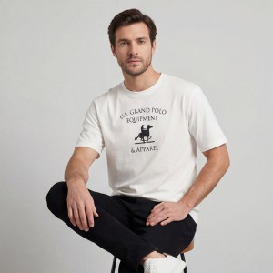 U.S Grand Polo equipment & apparel Ανδρική κοντομάνικη μπλούζα AU02649_BI6BIANC Λευκό