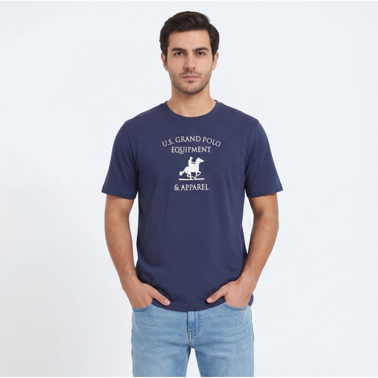 U.S Grand Polo equipment & apparel Ανδρική κοντομάνικη μπλούζα AU02649_BL1NAVY