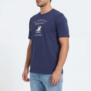 U.S Grand Polo equipment & apparel Ανδρική κοντομάνικη μπλούζα AU02649_BL1NAVY