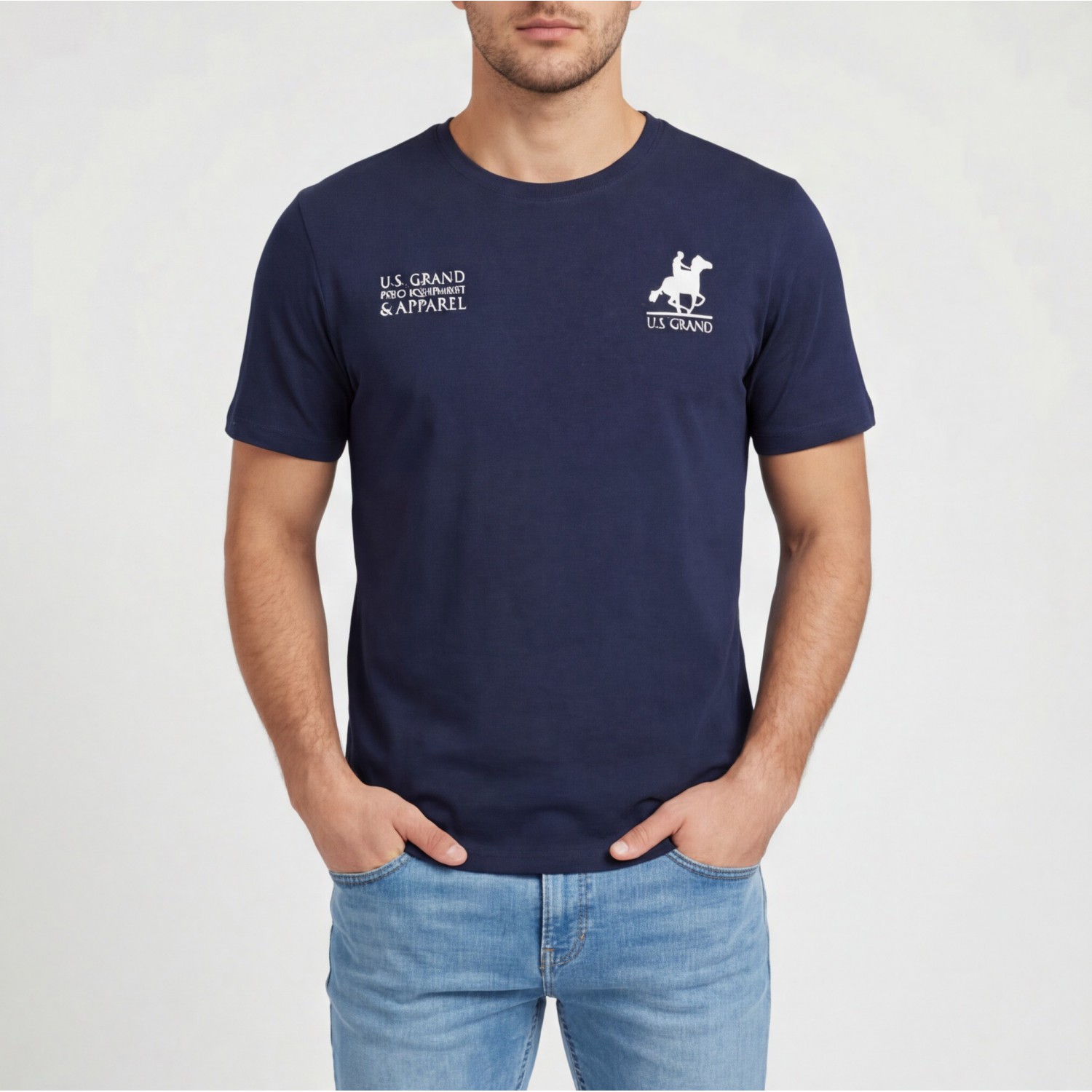 U.S Grand Polo equipment & apparel Ανδρική κοντομάνικη μπλούζα AU02651_BL1NAVY