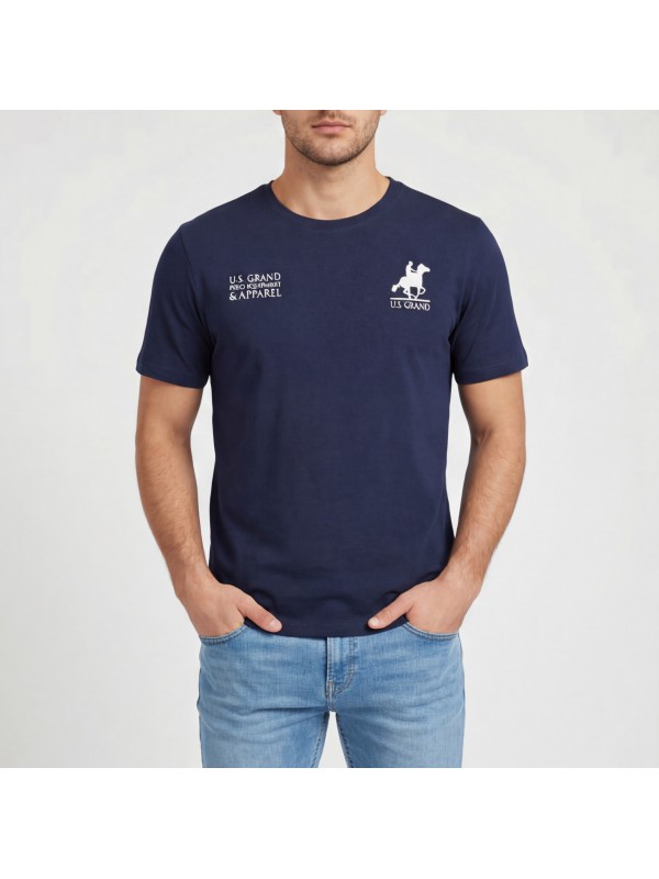 U.S Grand Polo equipment & apparel Ανδρική κοντομάνικη μπλούζα AU02651_BL1NAVY