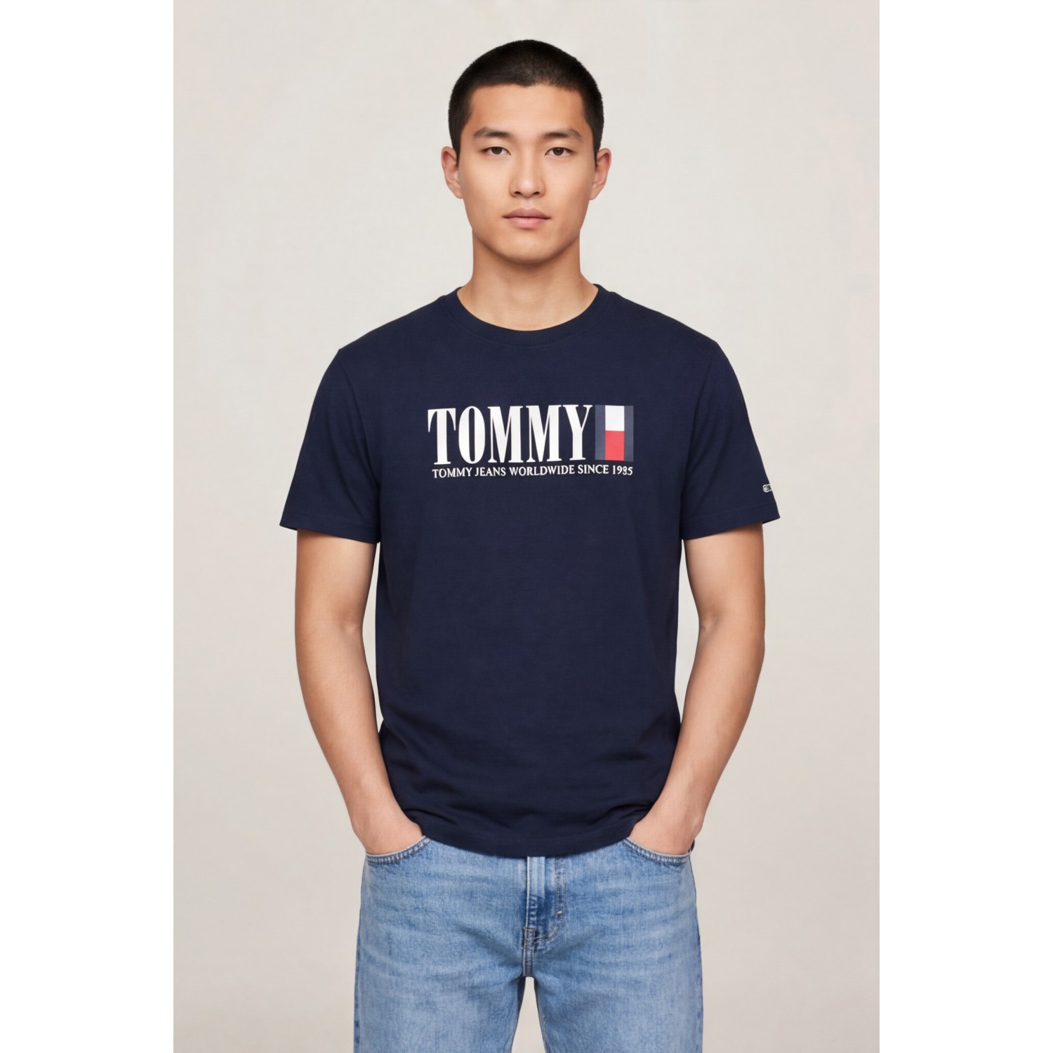 Tommy Hilfiger Ανδρική κοντομάνικη μπλούζα DM0DM21941_BLC1G Navy