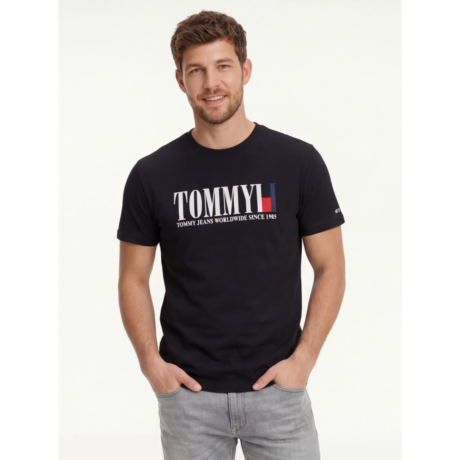 Tommy Hilfiger Ανδρική κοντομάνικη μπλούζα DM0DM21941_NEBDS Black