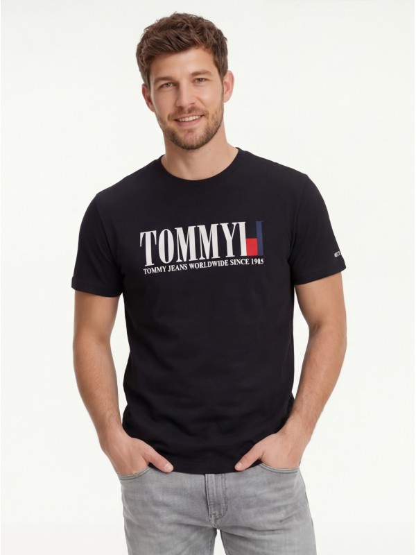 Tommy Hilfiger Ανδρική κοντομάνικη μπλούζα DM0DM21941_NEBDS Black