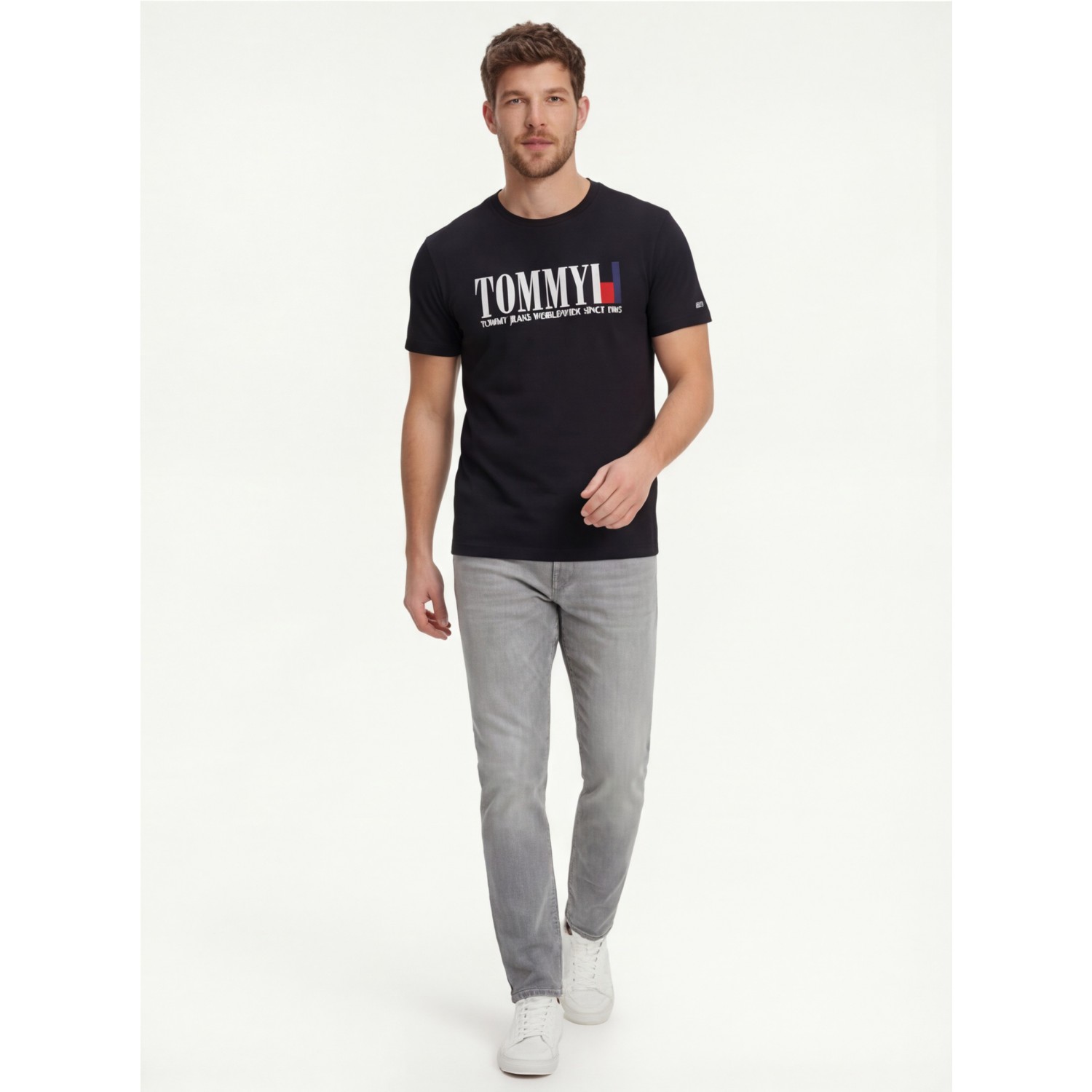 Tommy Hilfiger Ανδρική κοντομάνικη μπλούζα DM0DM21941_NEBDS Black