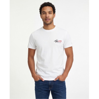 Tommy Hilfiger Ανδρική κοντομάνικη μπλούζα DM0DM22538_BIYBL Λευκό