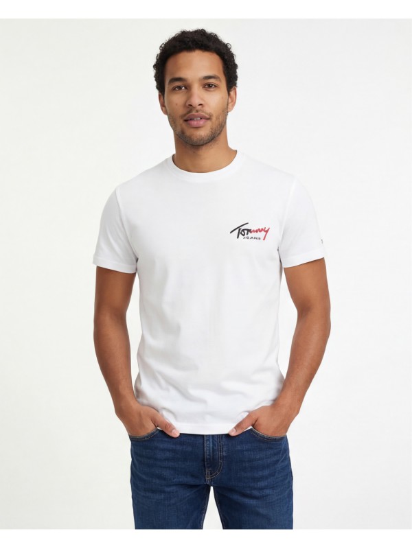 Tommy Hilfiger Ανδρική κοντομάνικη μπλούζα DM0DM22538_BIYBL Λευκό