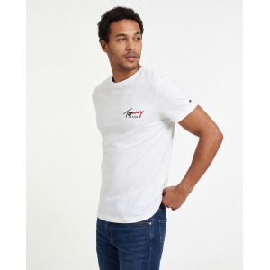 Tommy Hilfiger Ανδρική κοντομάνικη μπλούζα DM0DM22538_BIYBL Λευκό