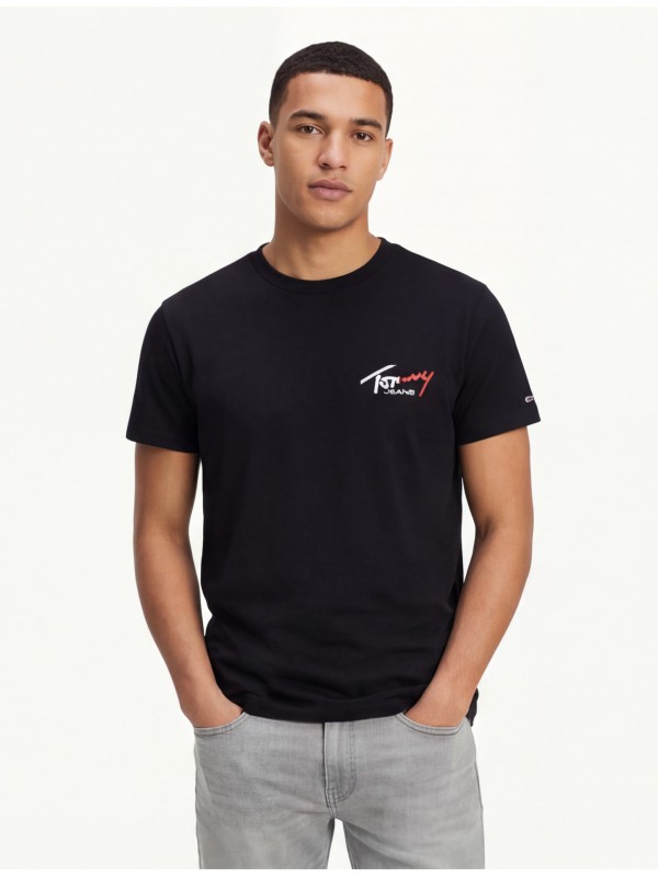 Tommy Hilfiger Ανδρική κοντομάνικη μπλούζα DM0DM22538_NEBDS Black