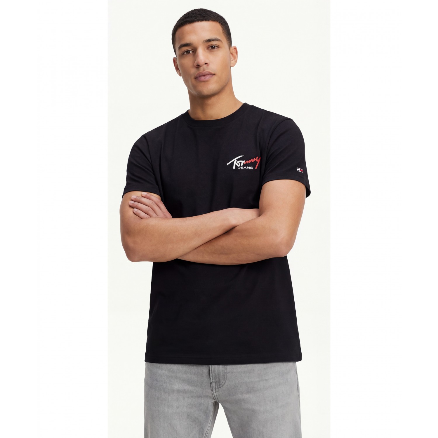 Tommy Hilfiger Ανδρική κοντομάνικη μπλούζα DM0DM22538_NEBDS Black